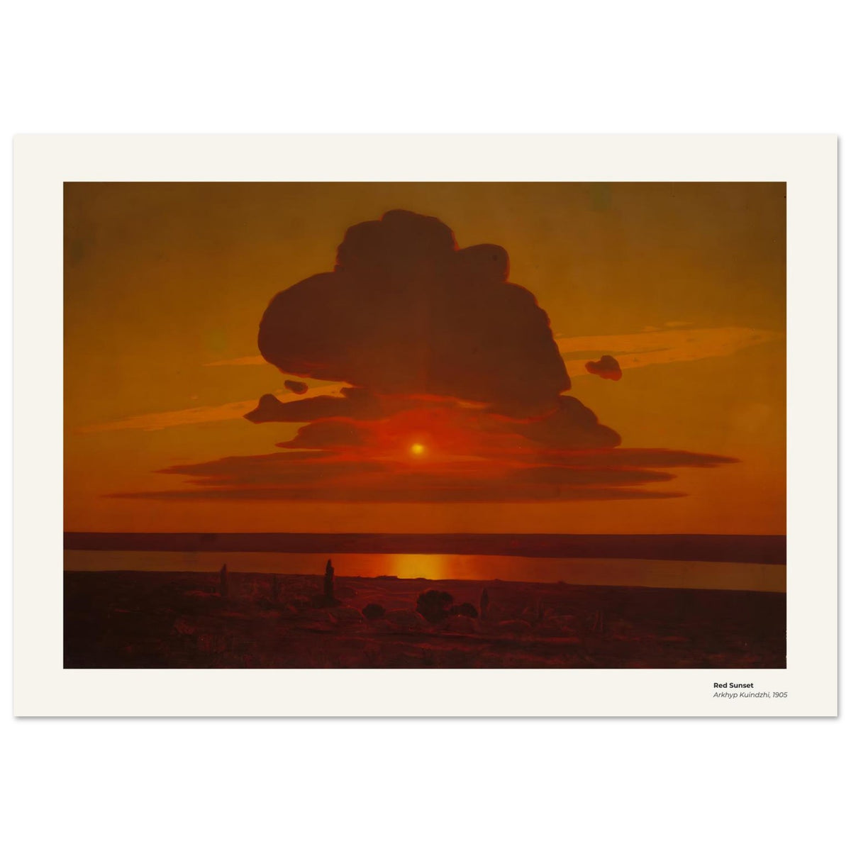 Coucher de soleil rouge – Arkhip Kuindzhi, reproduction d'art
