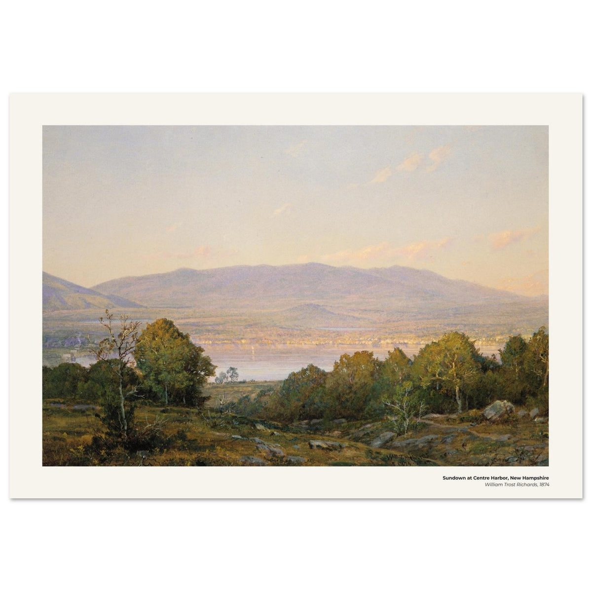 Coucher de soleil à Centre Harbor, dans le New Hampshire – William Trost Richards, détail de la reproduction