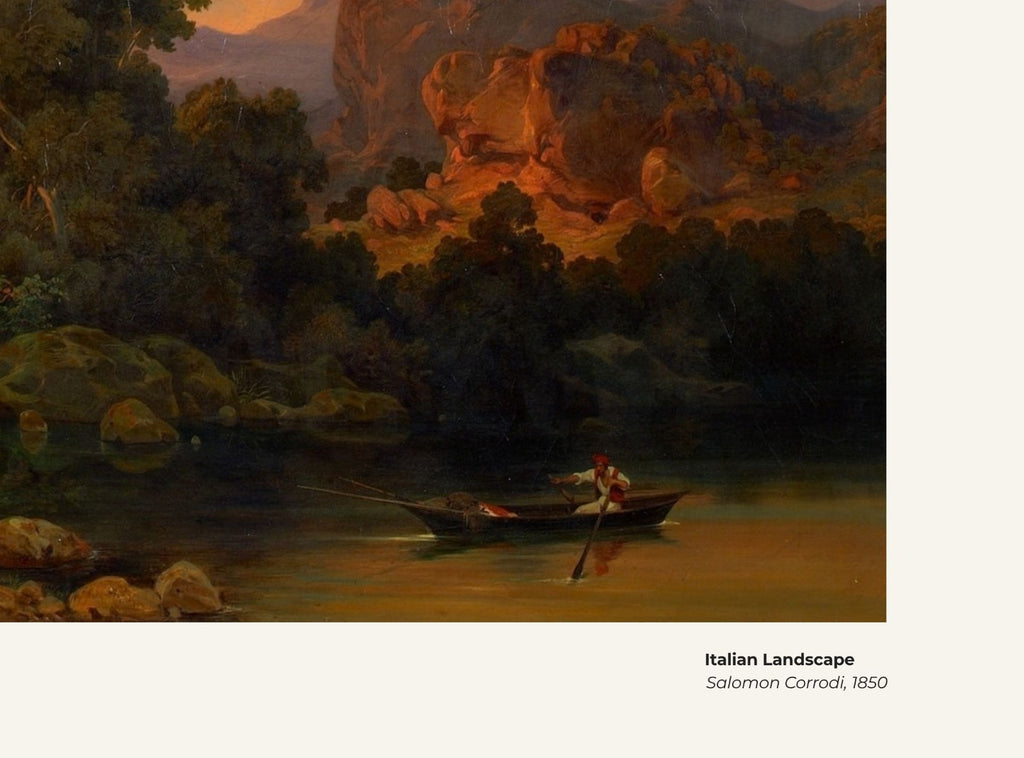 Paysage italien – Salomon Corrodi, avec légende titre et artiste