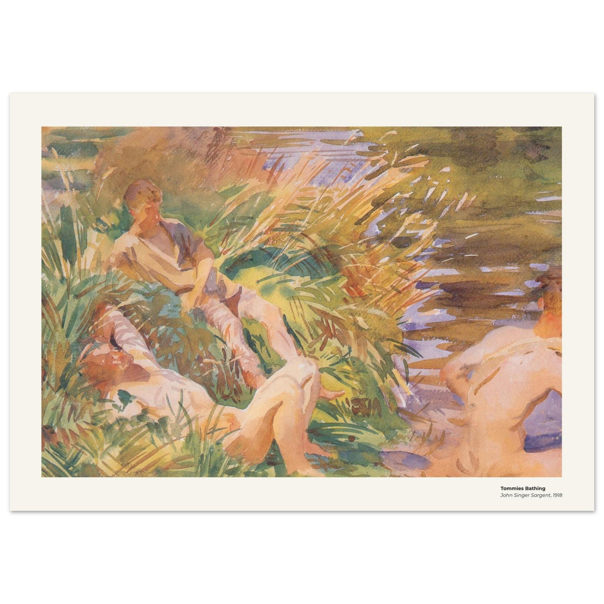 Soldats britanniques se baignant – John Singer Sargent, détail de la reproduction