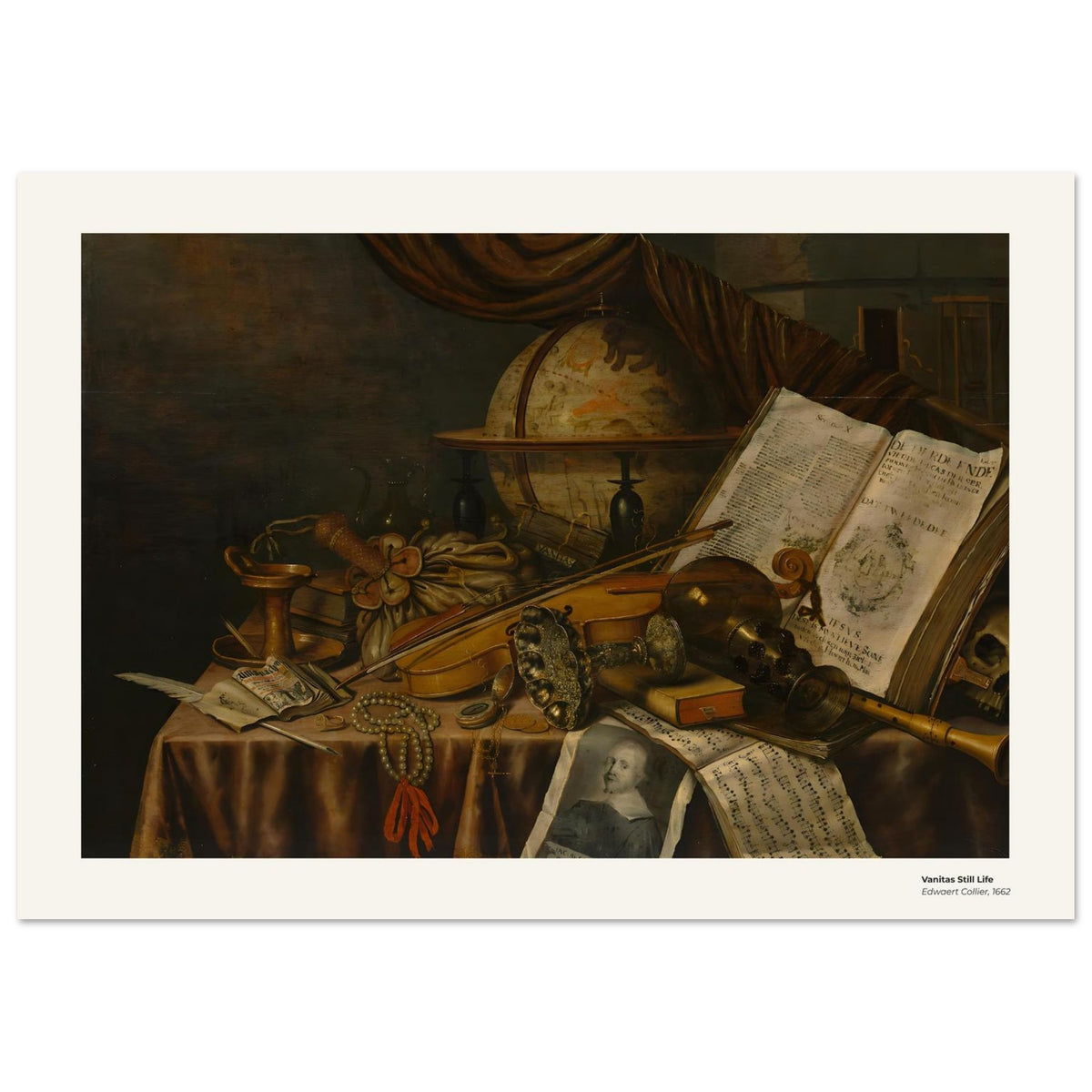 Nature morte de type vanité – Edwaert Collier, reproduction d'art