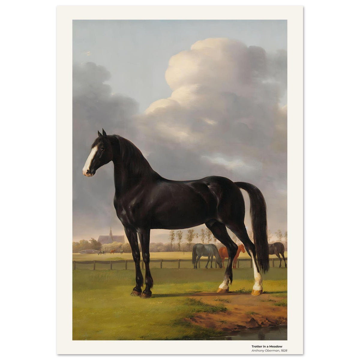 Trotteur dans un pré – Anthony Oberman, détail de la reproduction
