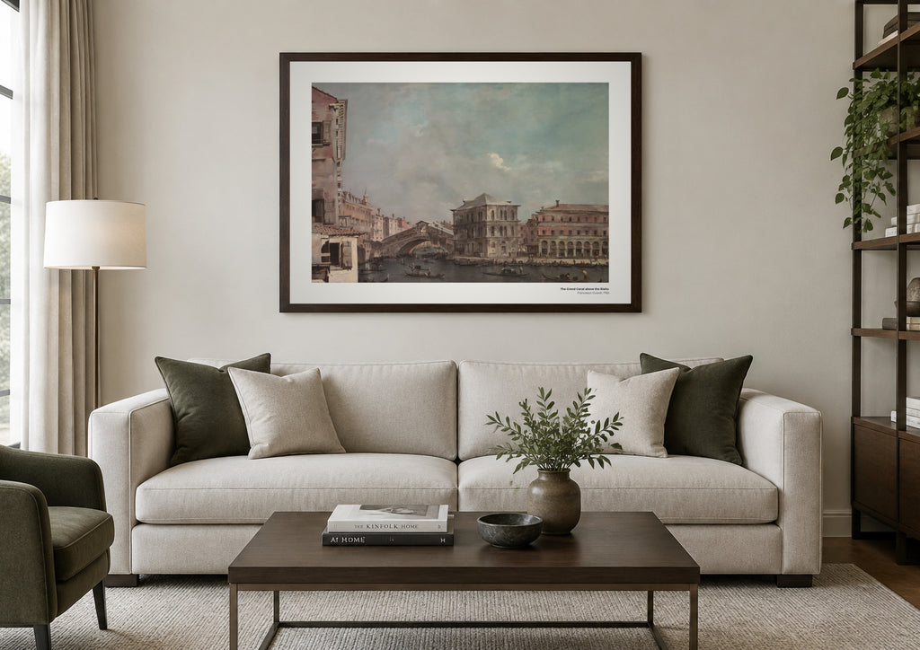 Le Grand Canal en amont du Rialto – Francesco Guardi, aperçu encadré en situation