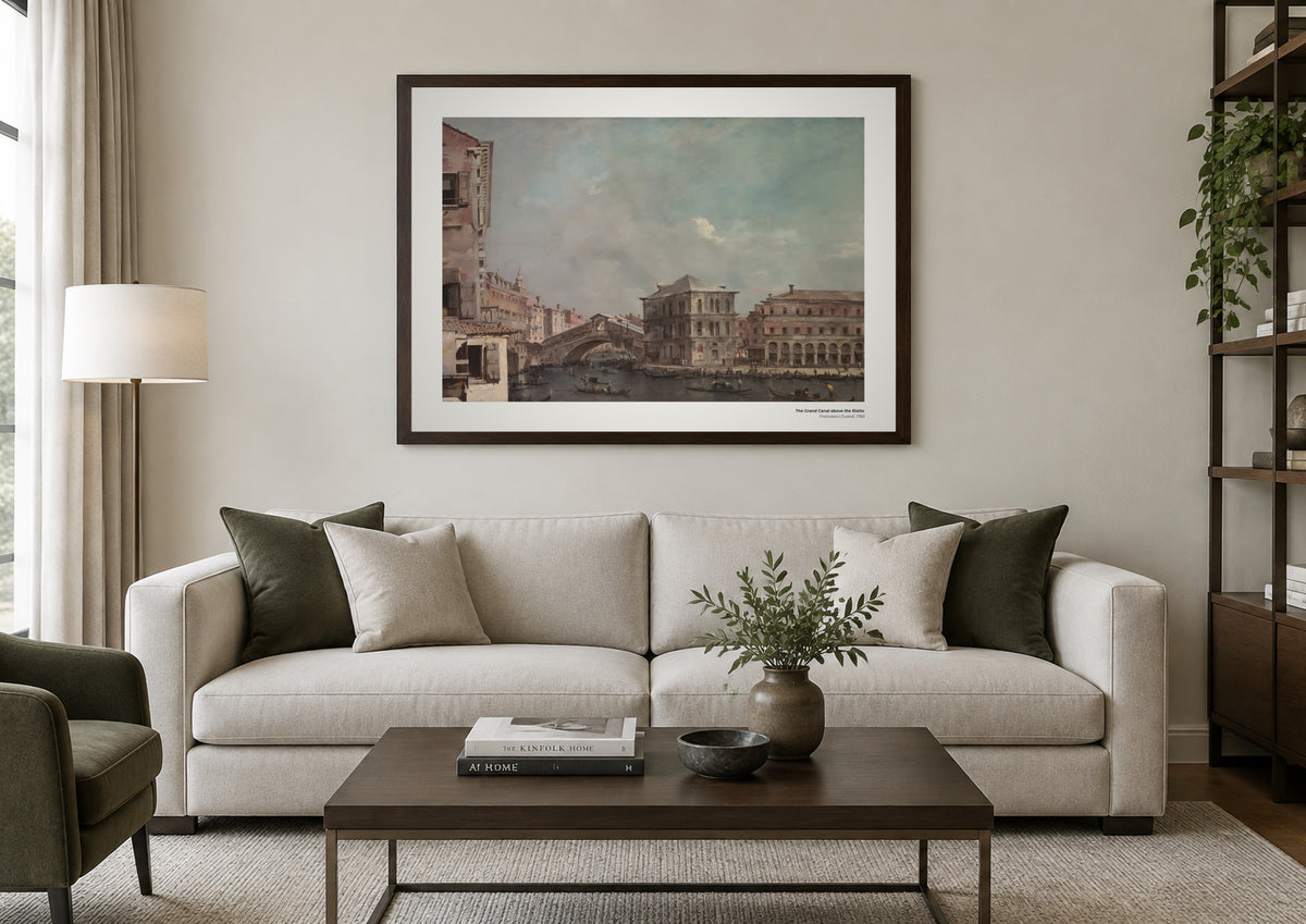 Le Grand Canal en amont du Rialto – Francesco Guardi, aperçu encadré en situation