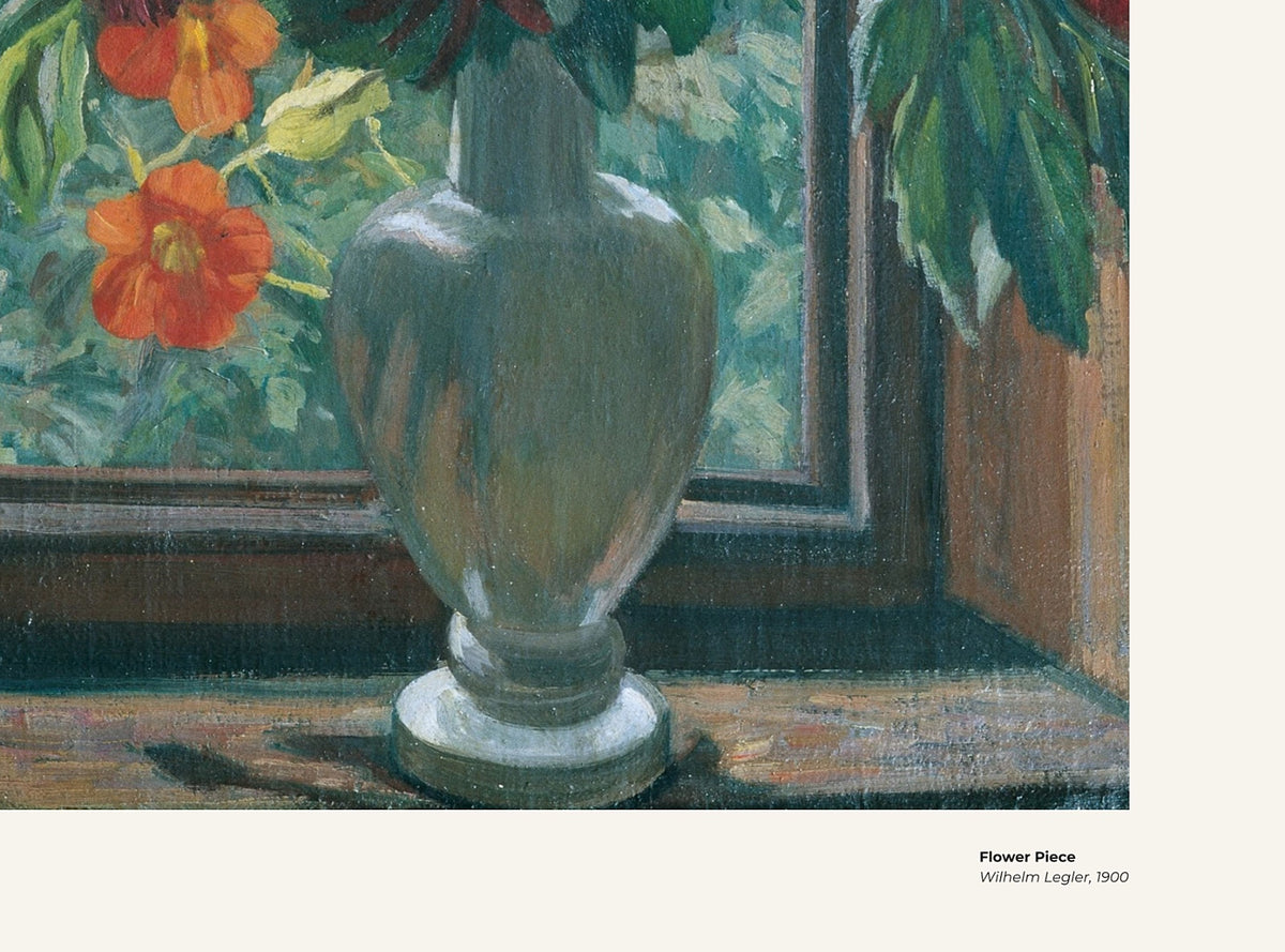 Bouquet de fleurs – Wilhelm Legler, avec légende titre et artiste