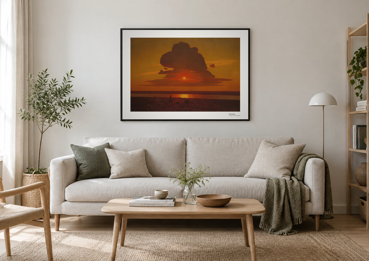 Coucher de soleil rouge – Arkhip Kuindzhi, aperçu encadré en situation