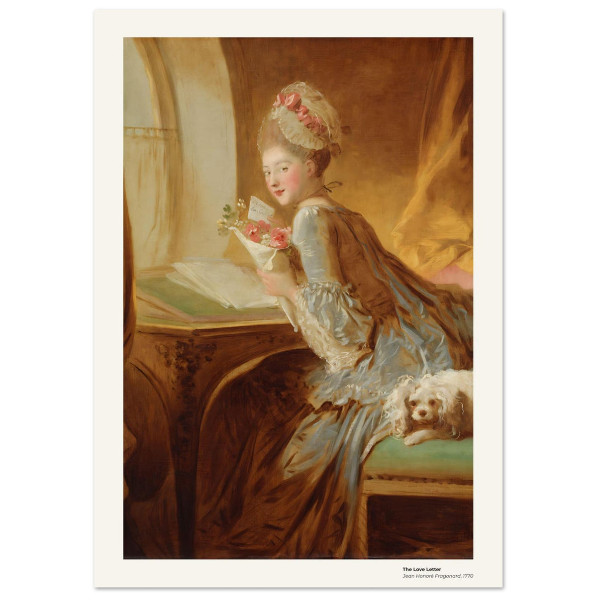 La lettre d'amour – Jean Honoré Fragonard, détail de la reproduction