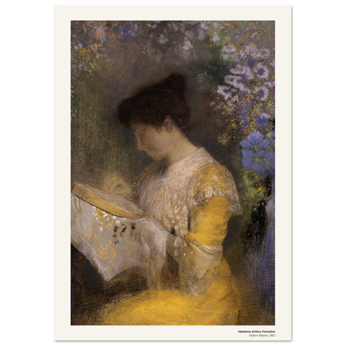 Madame Arthur Fontaine – Odilon Redon, détail de la reproduction