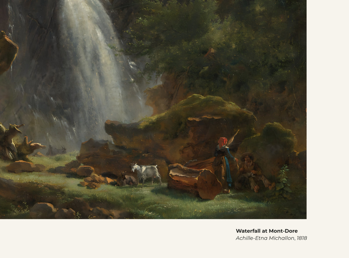 Cascade du Mont-Dore – Achille-Etna Michallon, avec légende titre et artiste