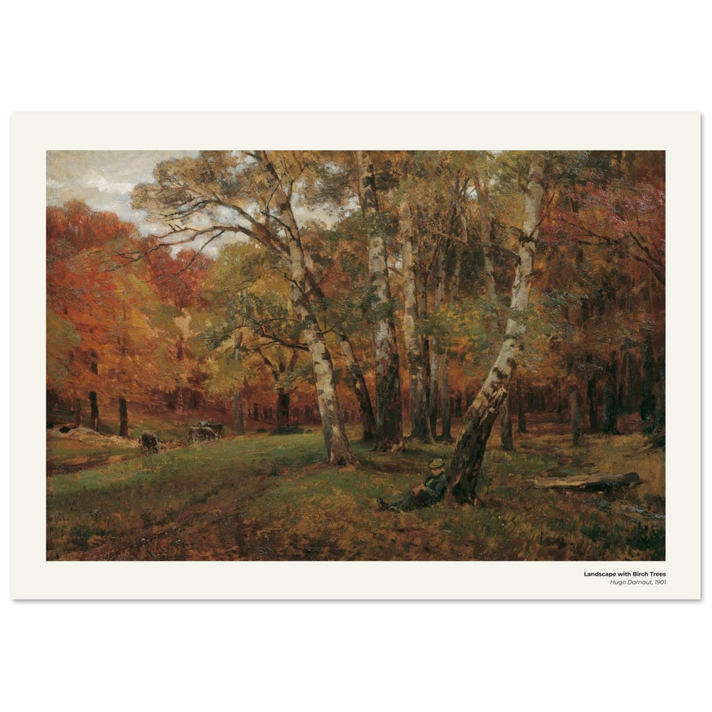 Paysage aux bouleaux – Hugo Darnaut, reproduction d'art