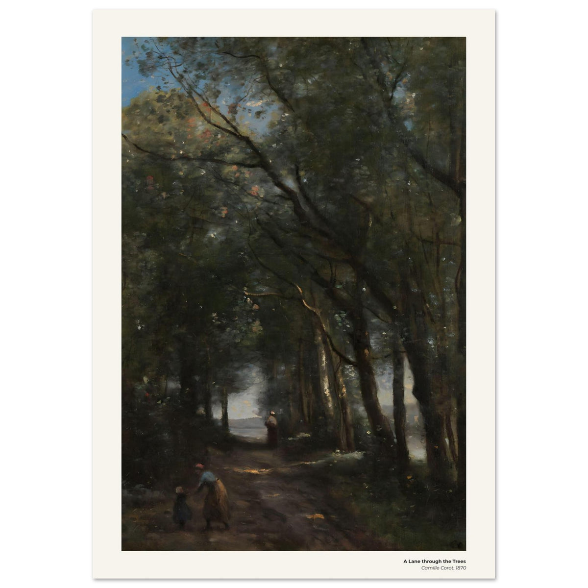 Un chemin à travers les arbres – Camille Corot, détail de la reproduction