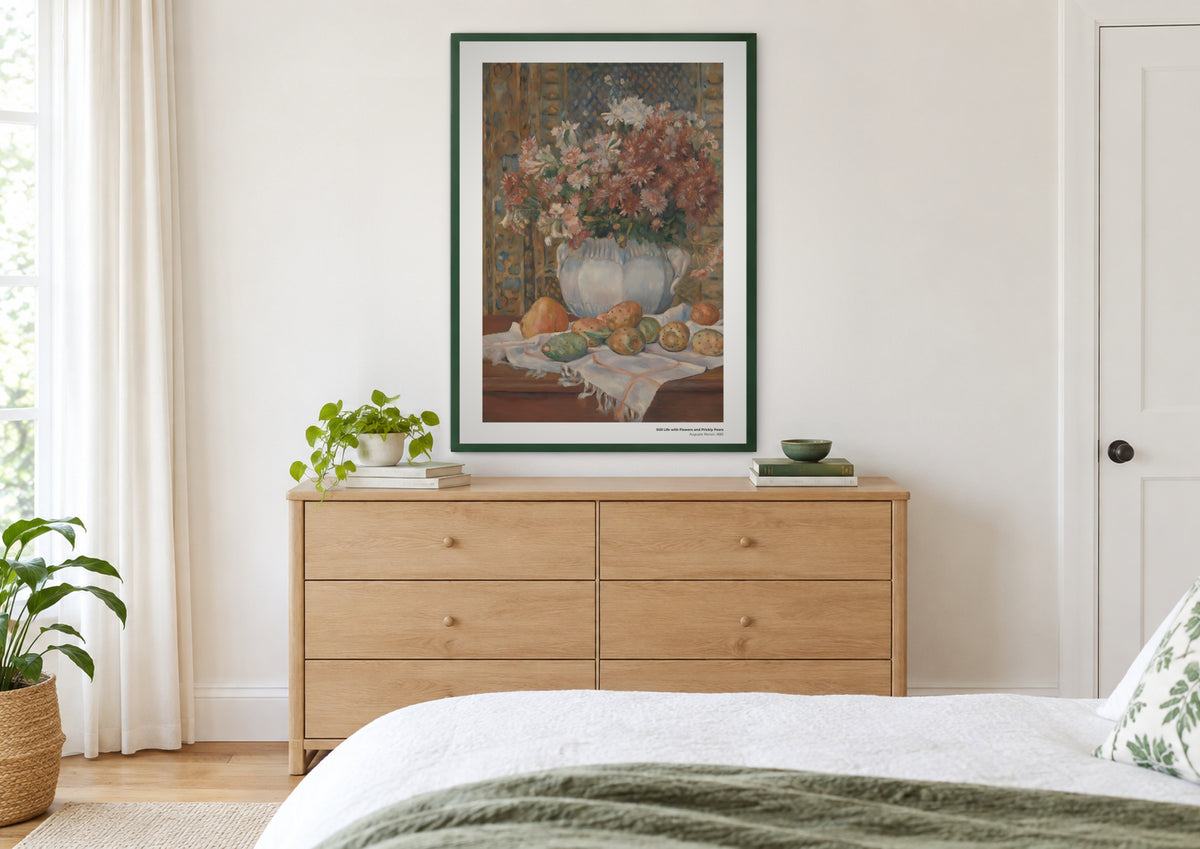 Nature morte aux fleurs et aux figues de Barbarie – Auguste Renoir, aperçu encadré en situation