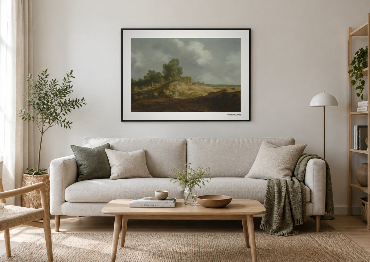 Paysage avec un chalet – Pieter de Molijn, aperçu encadré en situation