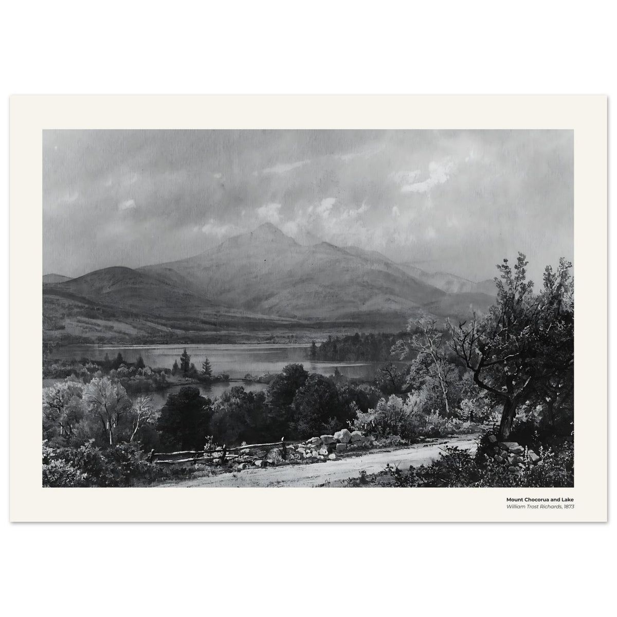 Le mont Chocorua et le lac – William Trost Richards, détail de la reproduction