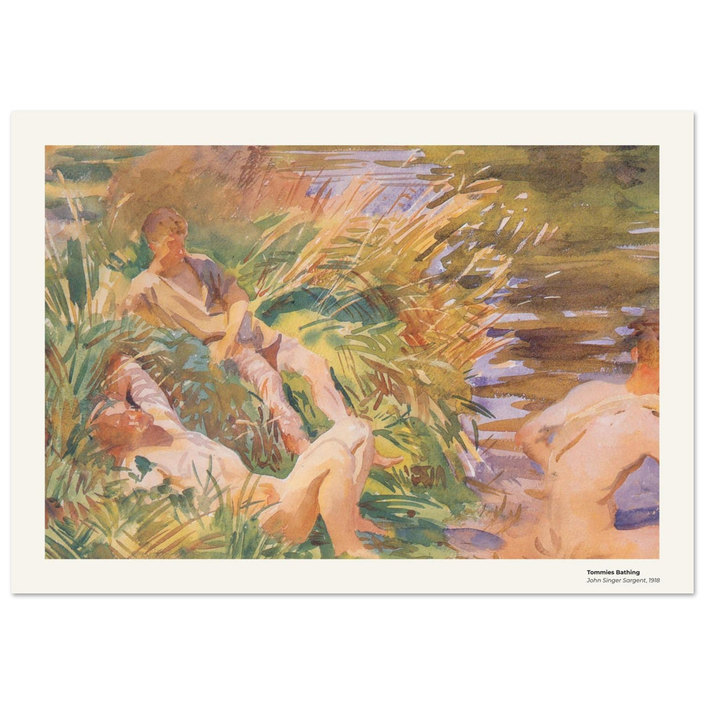 Soldats britanniques se baignant – John Singer Sargent, détail de la reproduction