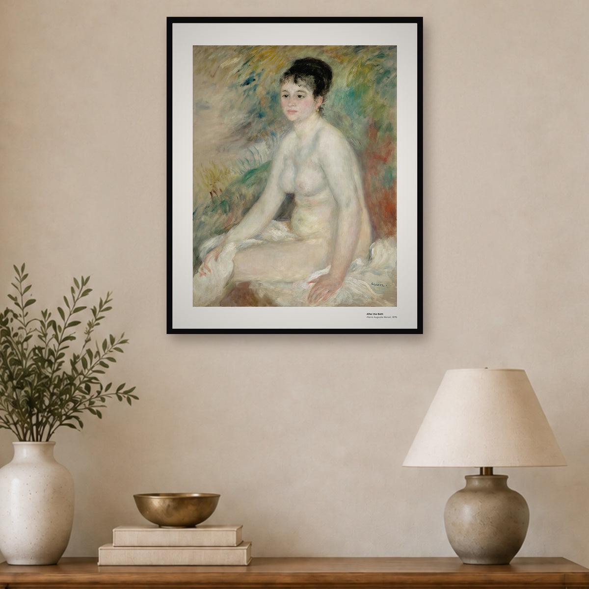 Après le bain – Pierre-Auguste Renoir, aperçu encadré en situation