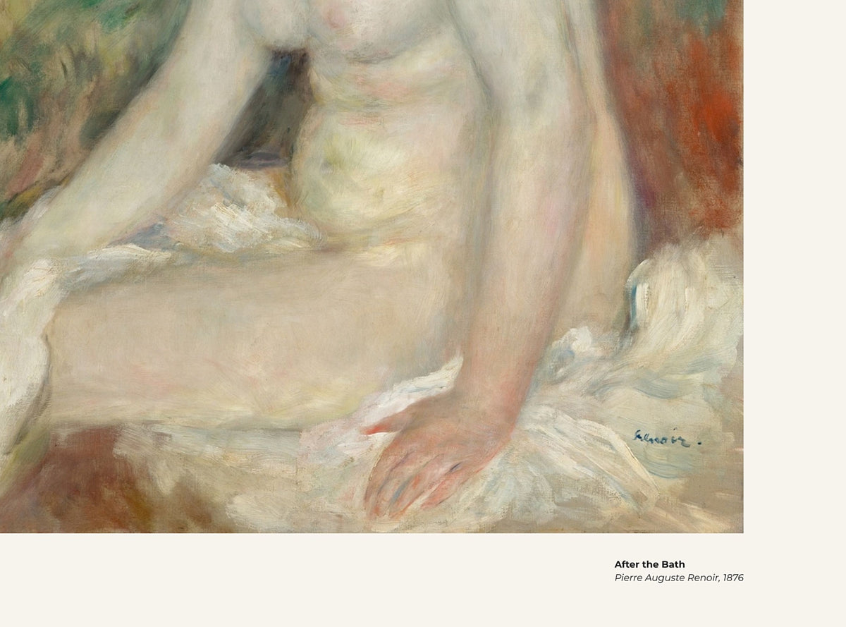 Après le bain – Pierre-Auguste Renoir, avec légende titre et artiste