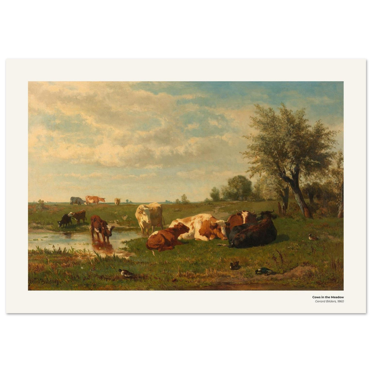 Vaches dans la prairie – Gerard Bilders, reproduction d'art