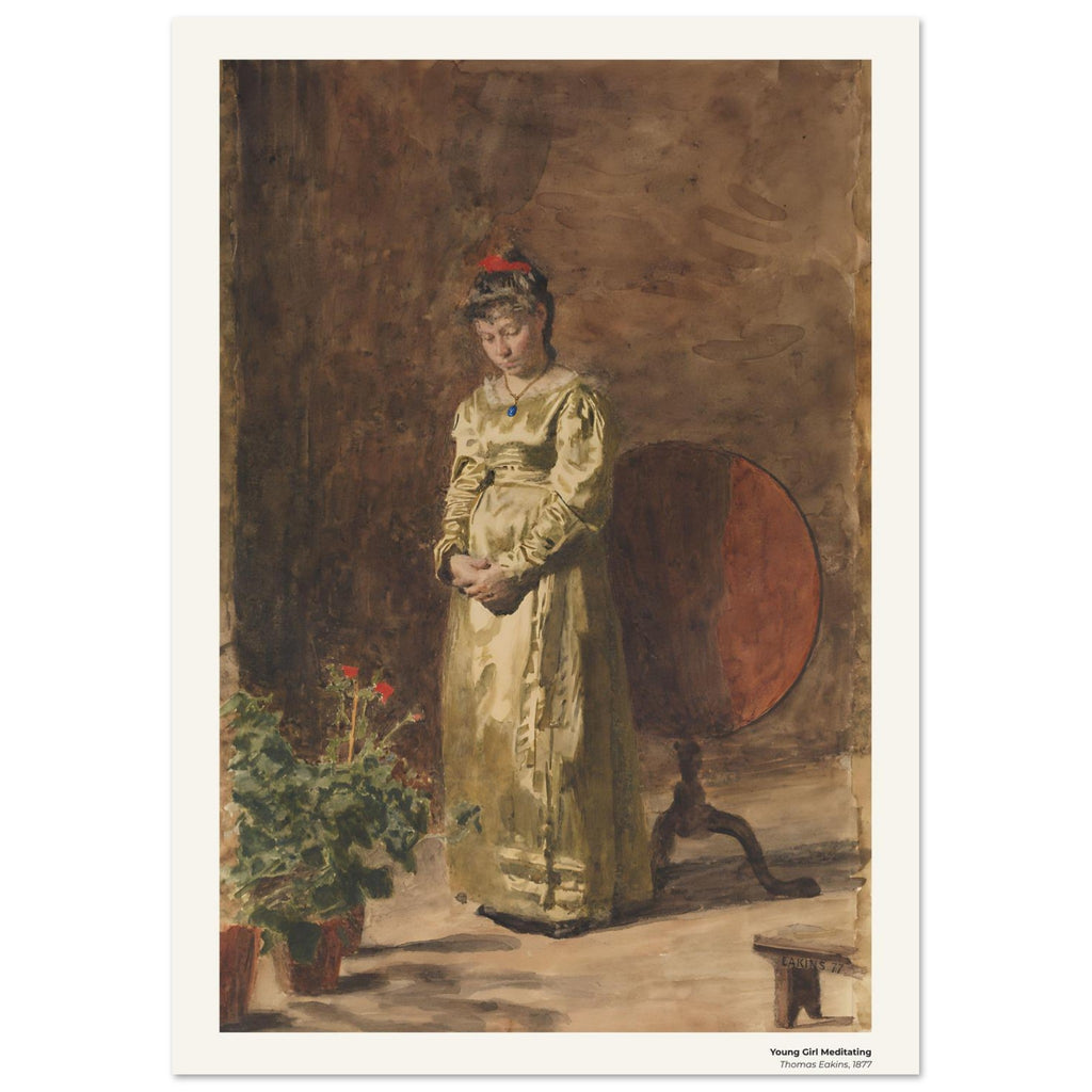Jeune fille en méditation – Thomas Eakins, détail de la reproduction
