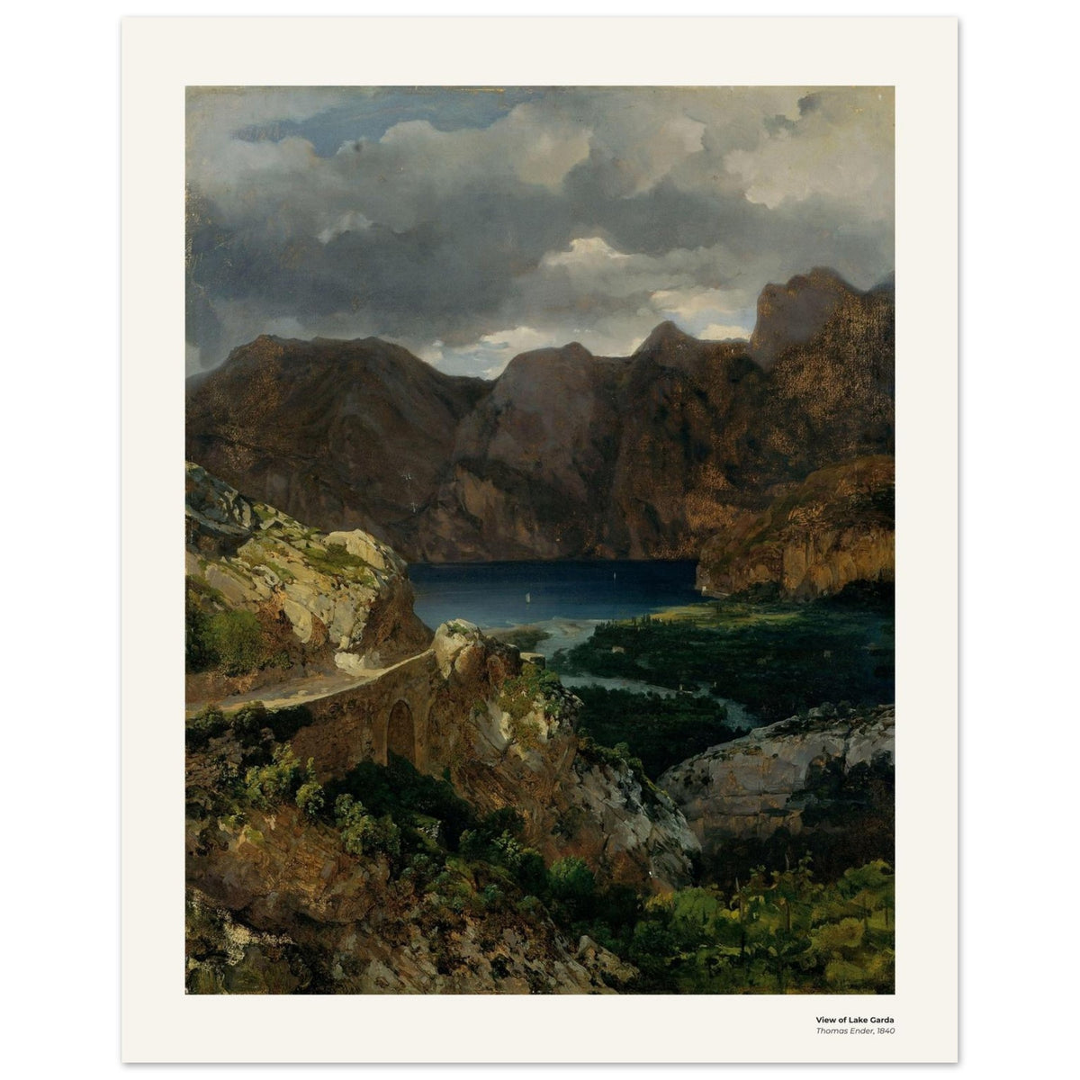 Vue sur le lac de Garde – Thomas Ender, détail de la reproduction