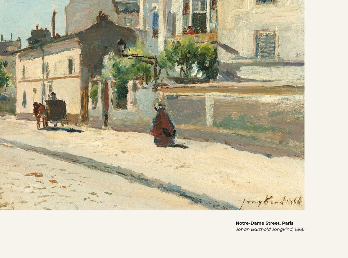 Rue Notre-Dame, Paris – Johan Barthold Jongkind, avec légende titre et artiste