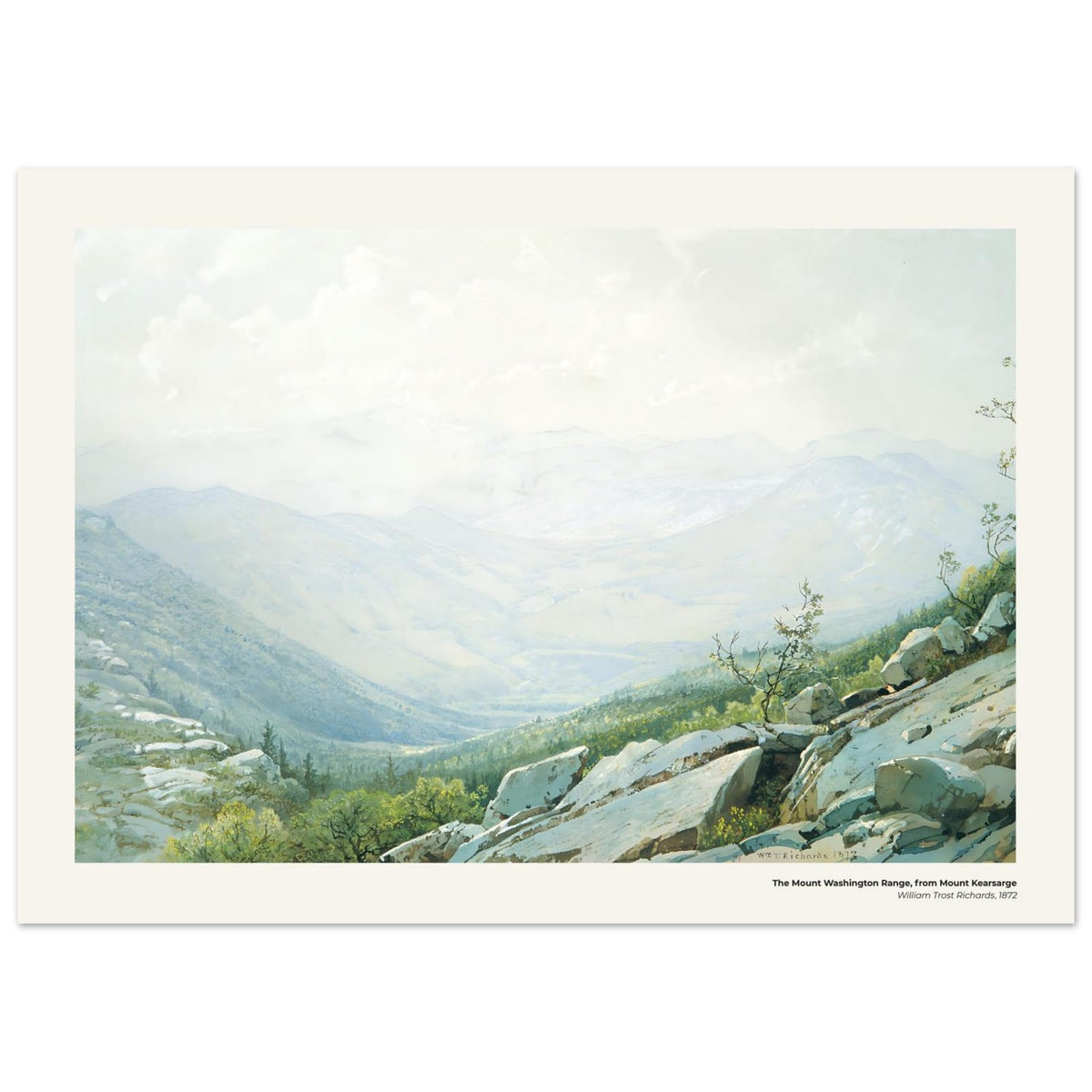La chaîne du mont Washington, vue du mont Kearsarge – William Trost Richards, détail de la reproduction