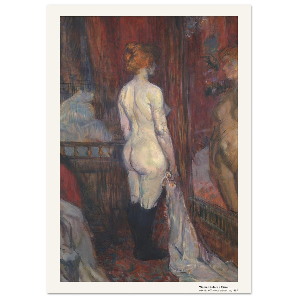 Femme devant un miroir – Henri de Toulouse-Lautrec, détail de la reproduction