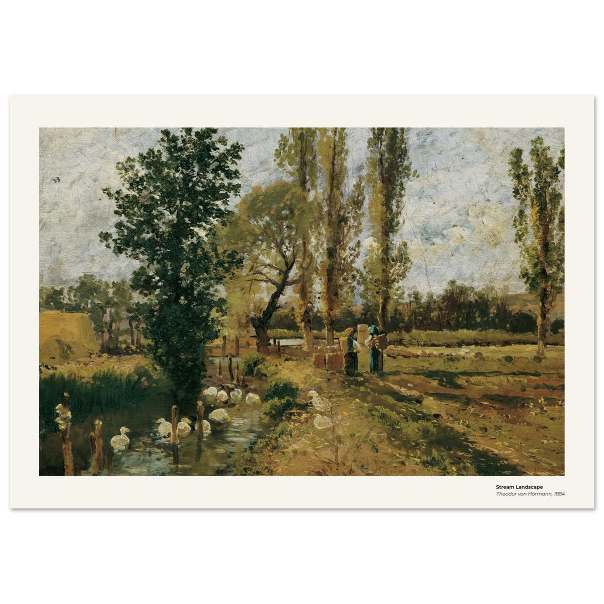 Paysage au ruisseau – Theodor von Hörmann, reproduction d'art