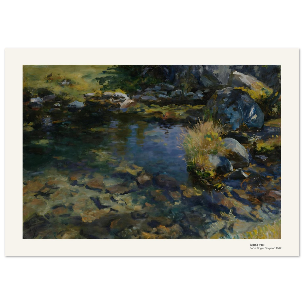 Bassin alpin – John Singer Sargent, reproduction d'art