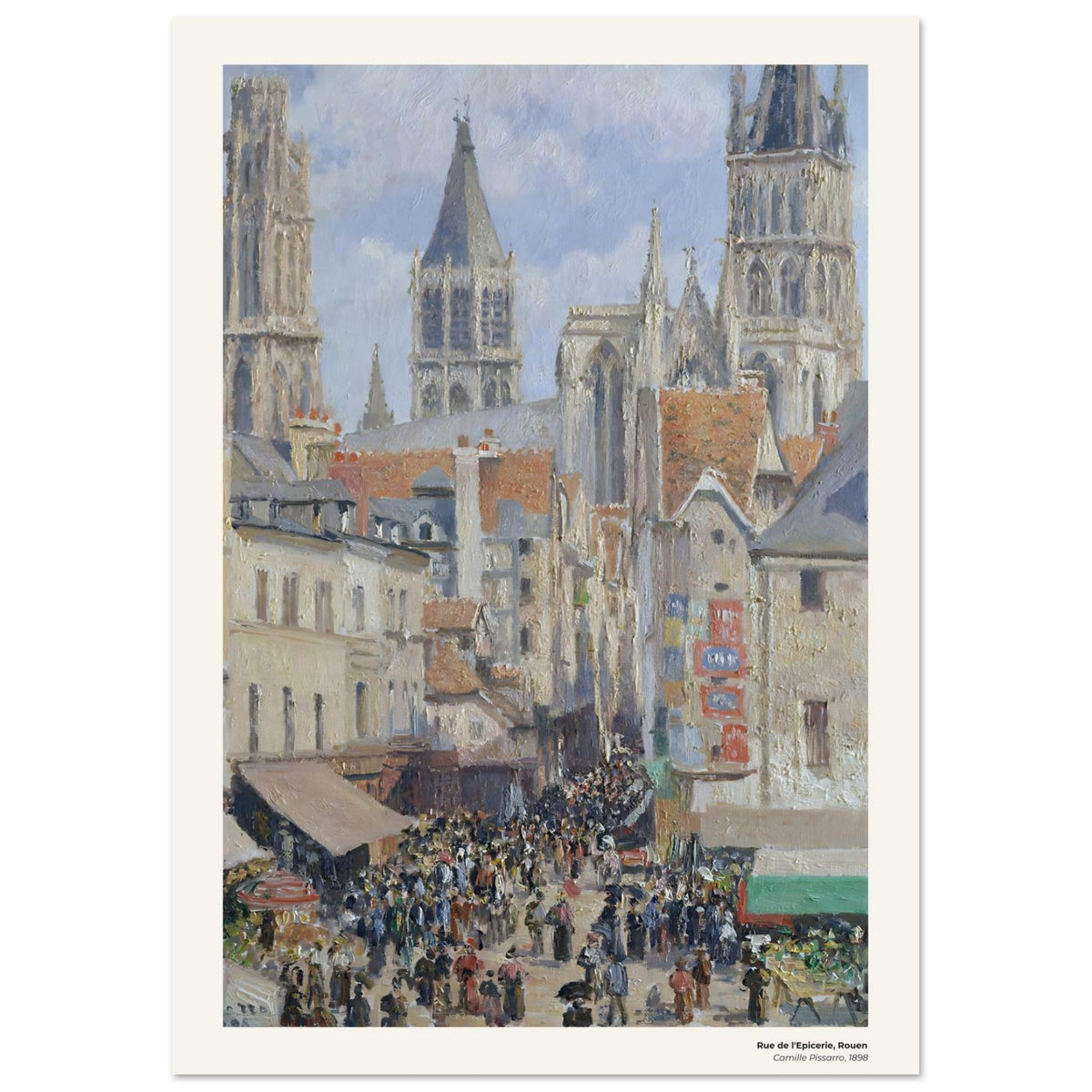 Rue de l'Epicerie, Rouen – Camille Pissarro, détail de la reproduction