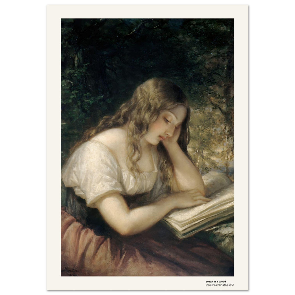 Étude en forêt – Daniel Huntington, détail de la reproduction