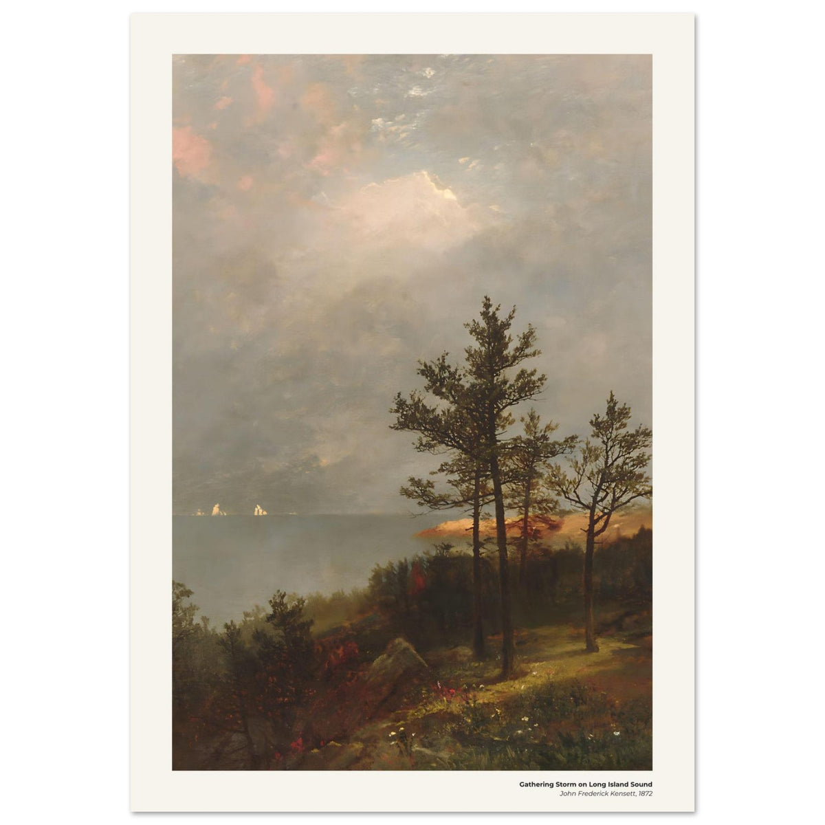 L'orage qui monte sur le détroit de Long Island – John Frederick Kensett, reproduction d'art
