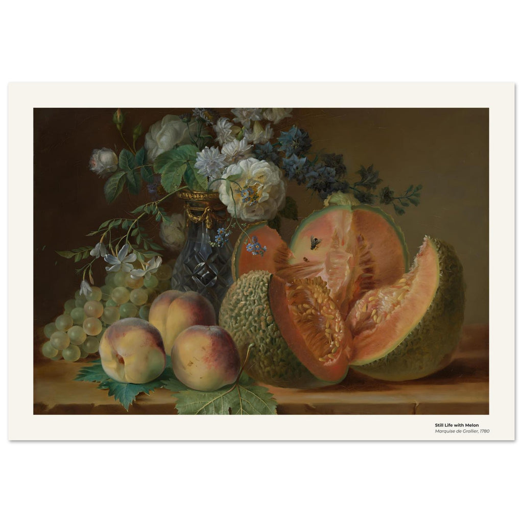 Nature morte au melon – Marquise de Grollier, détail de la reproduction