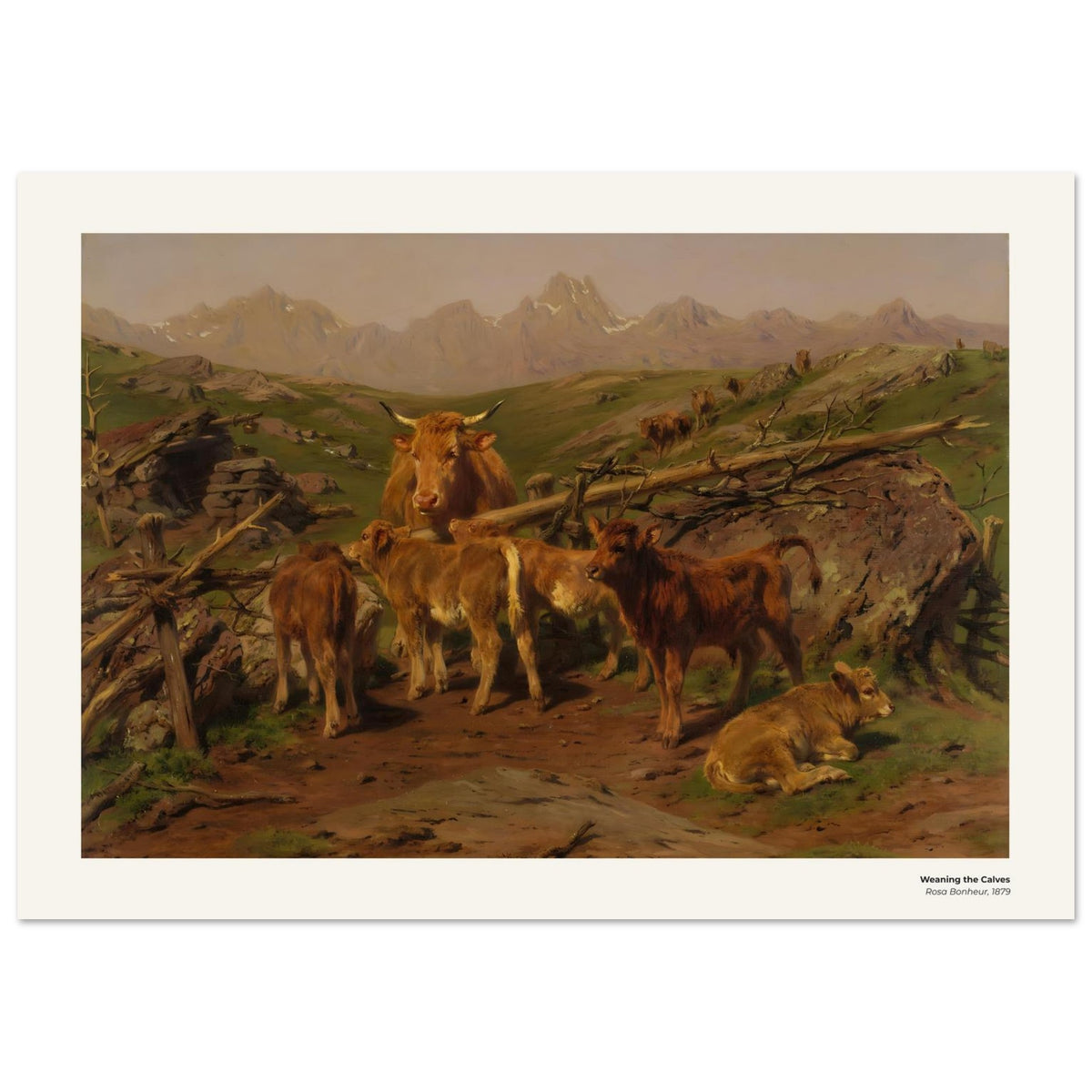 Le sevrage des veaux – Rosa Bonheur, reproduction d'art