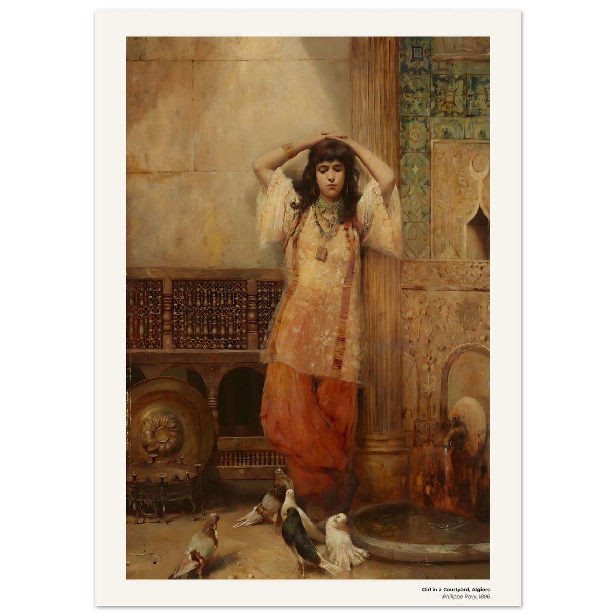 Jeune fille dans une cour, Alger – Philippe Pavy, détail de la reproduction