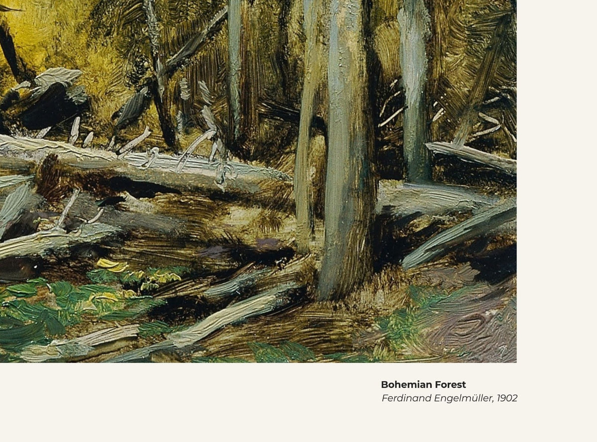 Forêt de Bohême – Ferdinand Engelmüller, avec légende titre et artiste