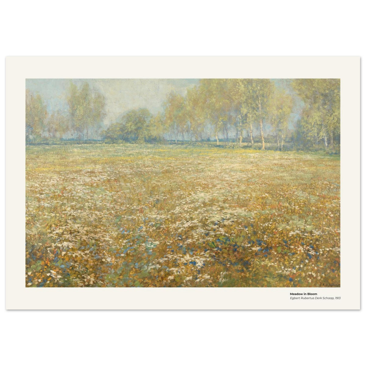 Prairie en fleurs – Egbert Rubertus Derk Schaap, détail de la reproduction