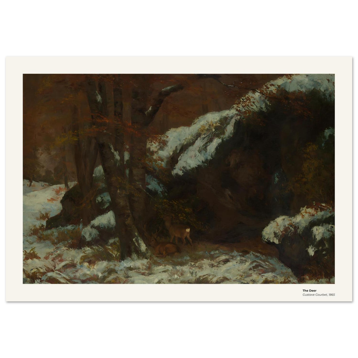 Le cerf – Gustave Courbet, détail de la reproduction