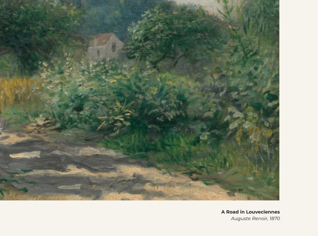Une route à Louveciennes – Auguste Renoir, avec légende titre et artiste