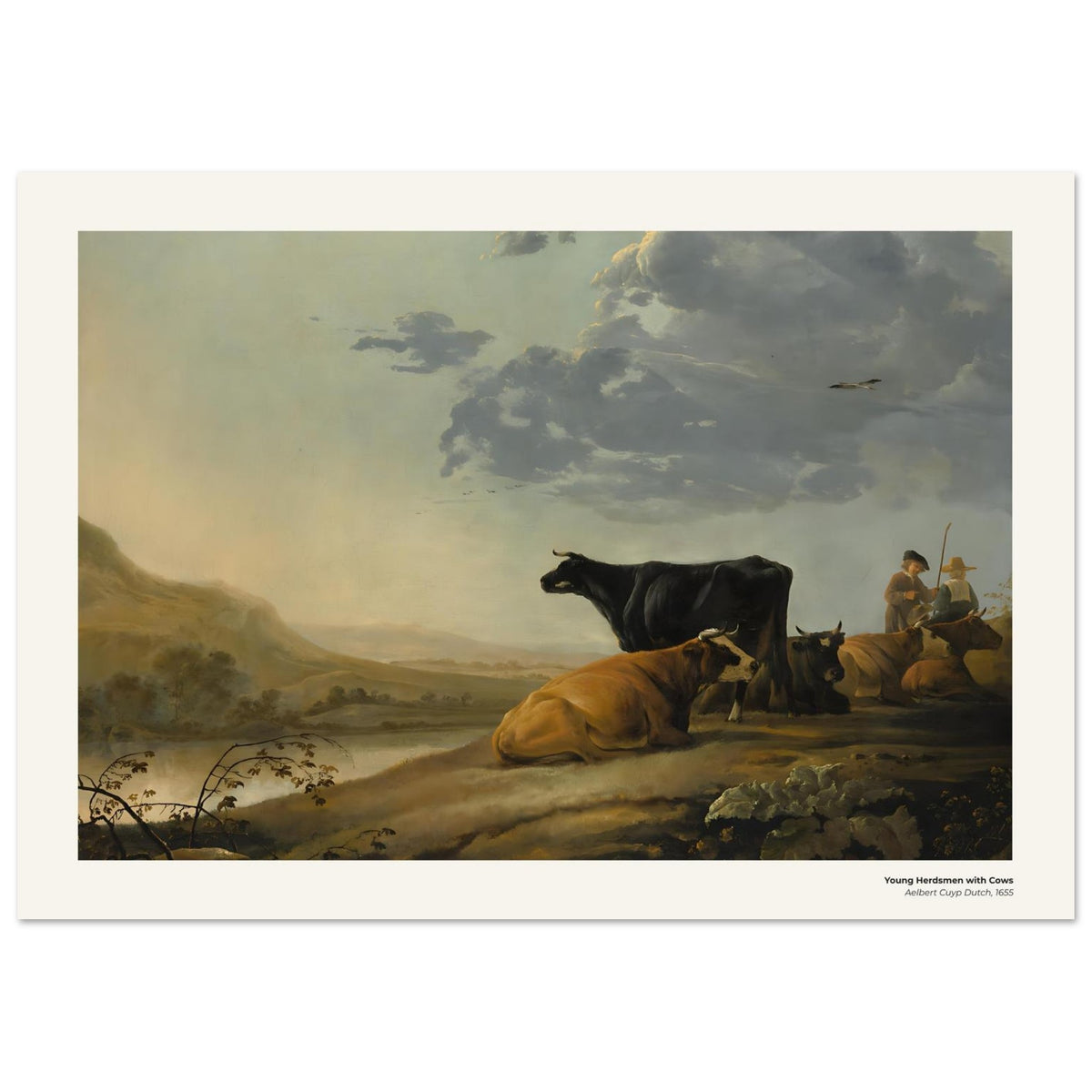Jeunes bouviers avec des vaches – Aelbert Cuyp, détail de la reproduction
