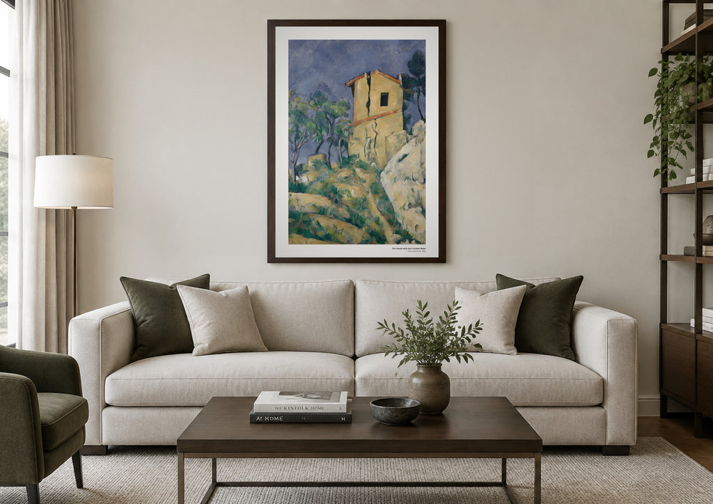 La maison aux murs fissurés – Paul Cézanne, aperçu encadré en situation