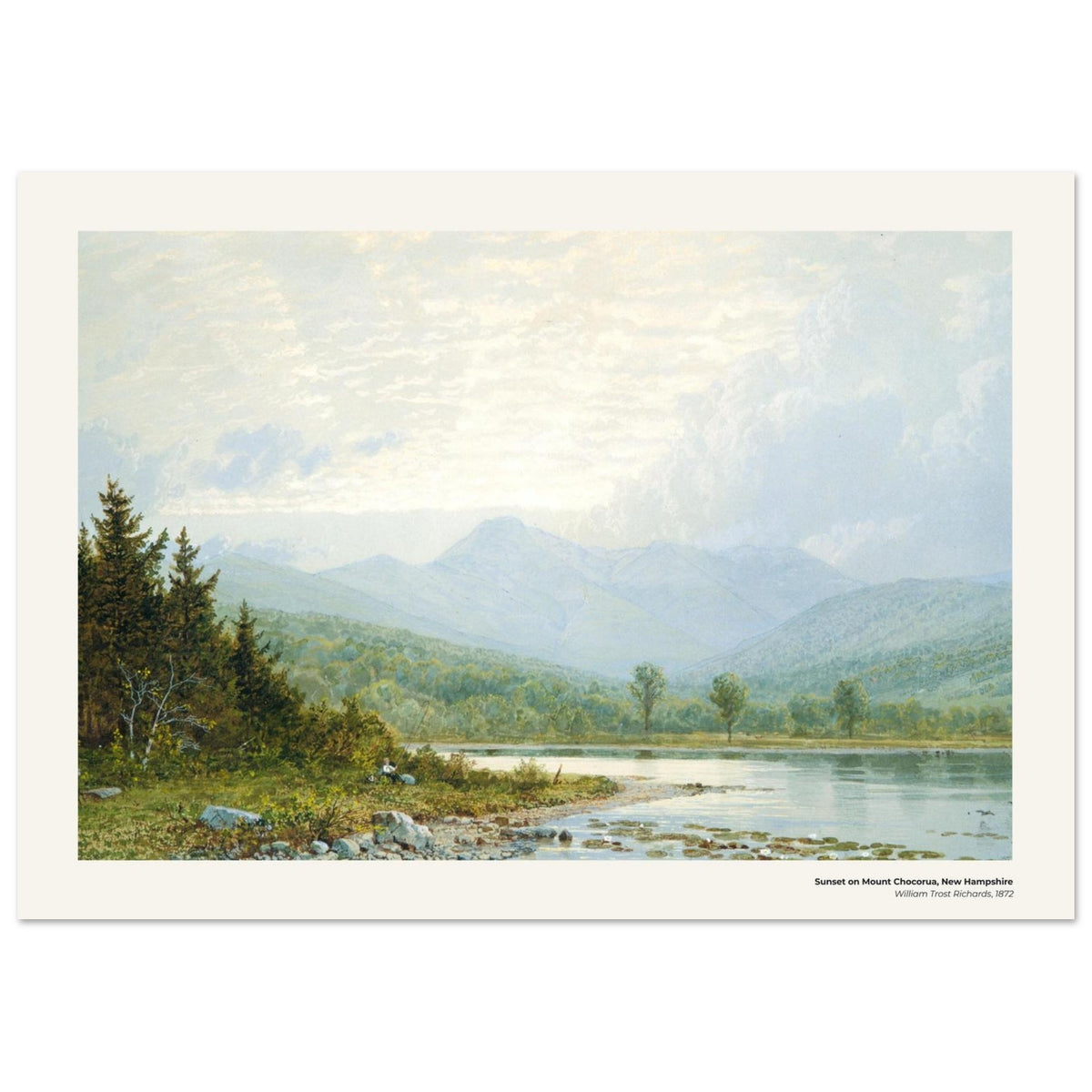 Coucher de soleil sur le mont Chocorua, New Hampshire – William Trost Richards, détail de la reproduction