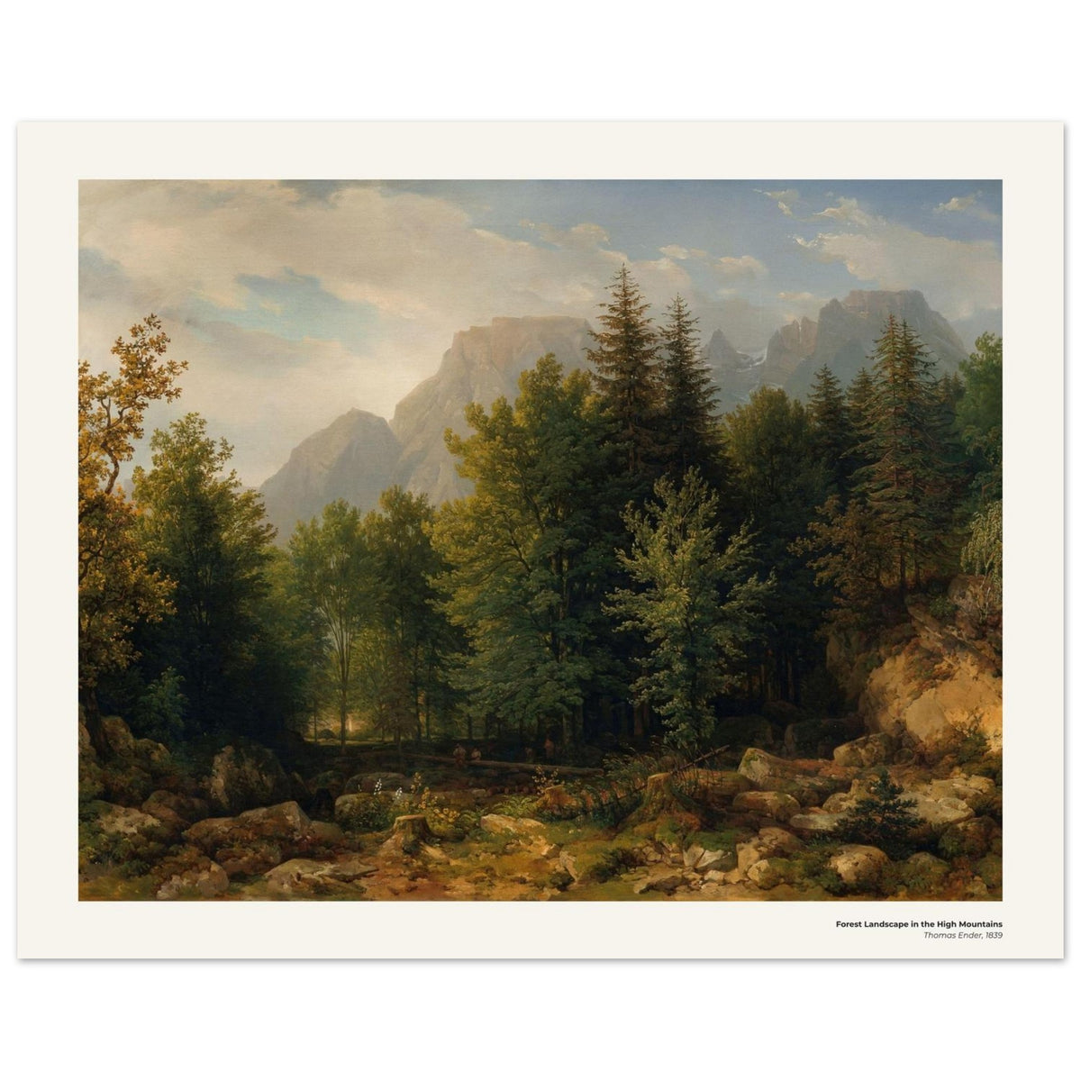 Paysage forestier en haute montagne – Thomas Ender, reproduction d'art