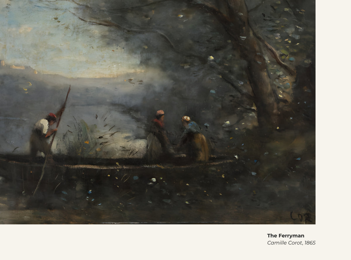 Le passeur – Camille Corot, avec légende titre et artiste