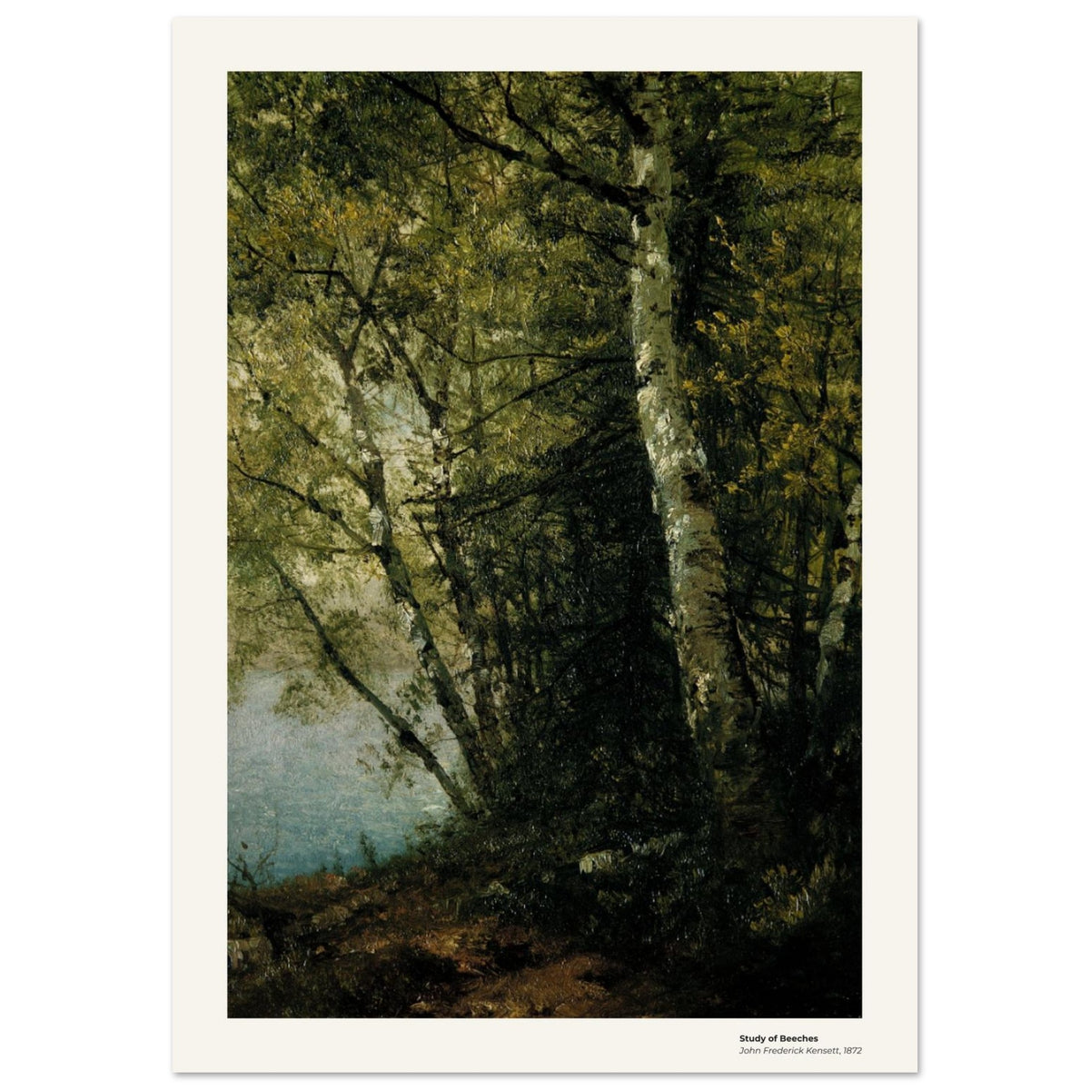 Étude de hêtres – John Frederick Kensett, reproduction d'art