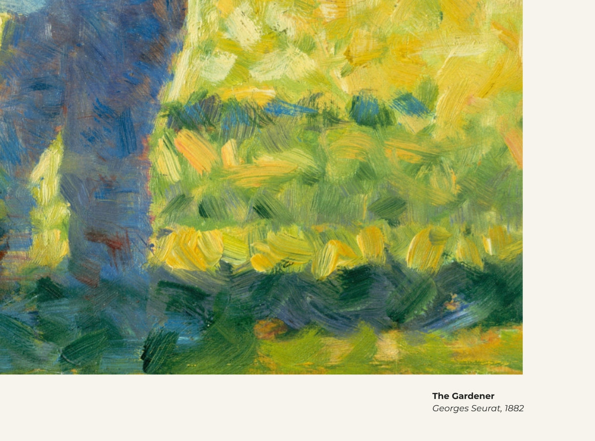 Le jardinier – Georges Seurat, avec légende titre et artiste