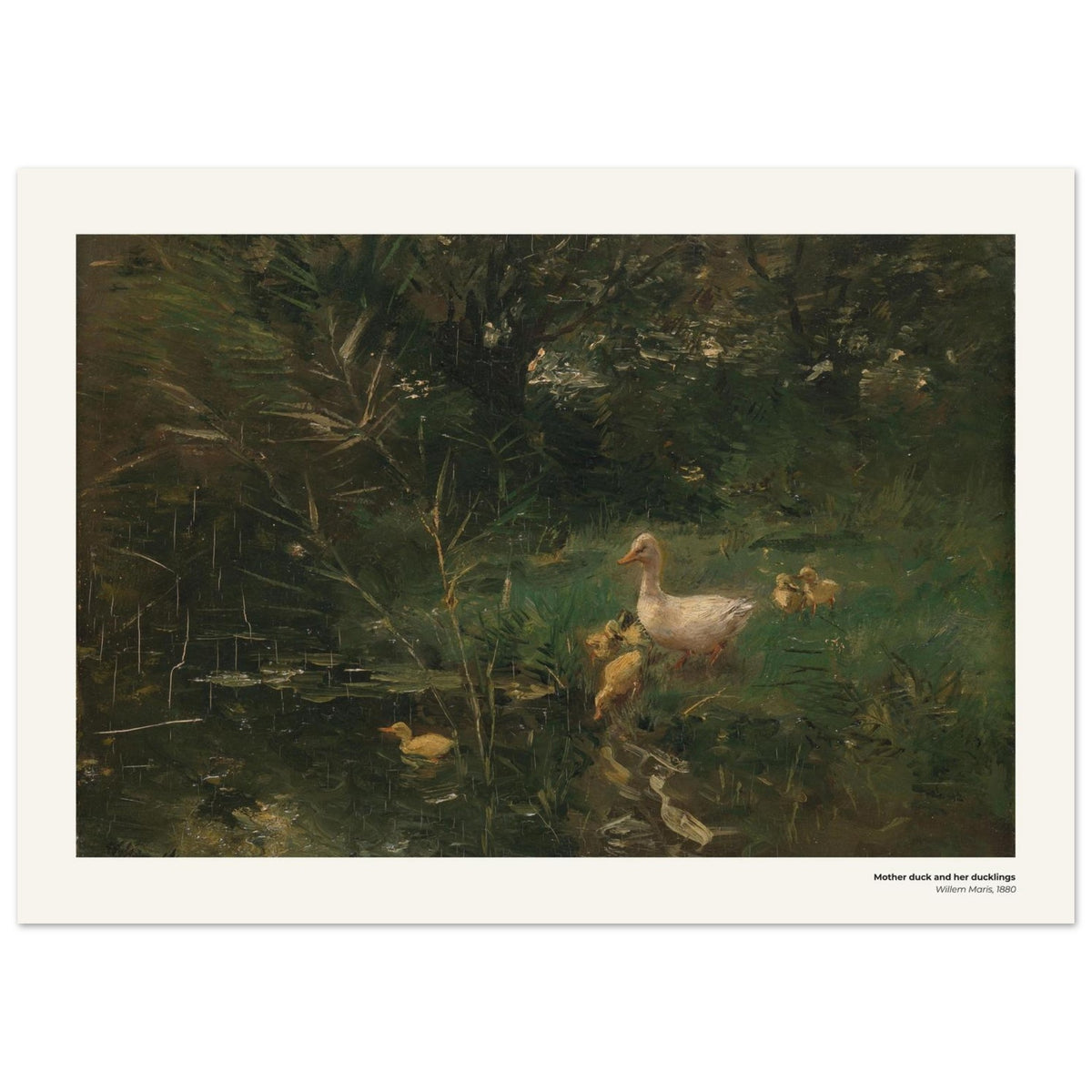 Cane et ses canetons – Willem Maris, détail de la reproduction