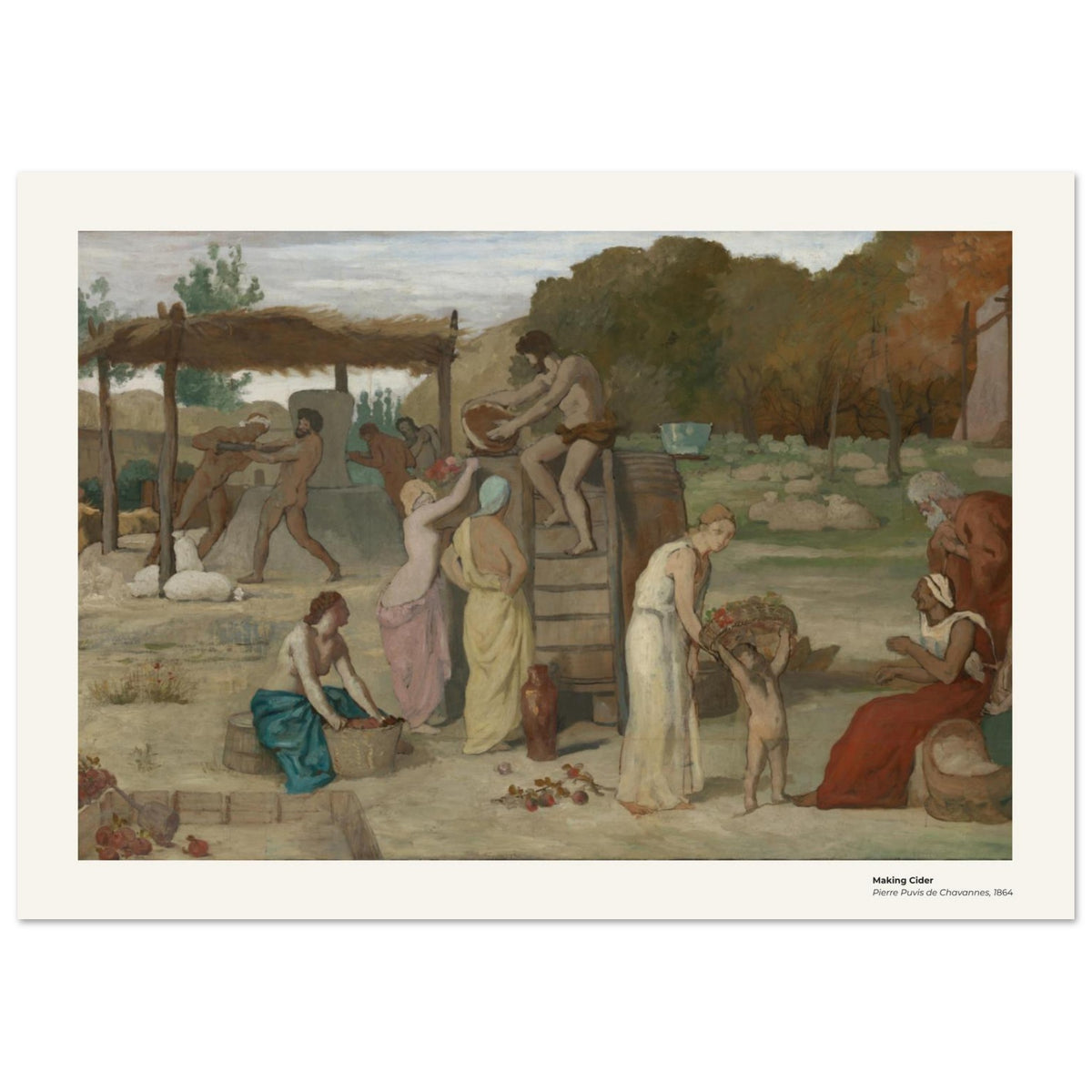 Fabriquer du cidre – Pierre Puvis de Chavannes, détail de la reproduction