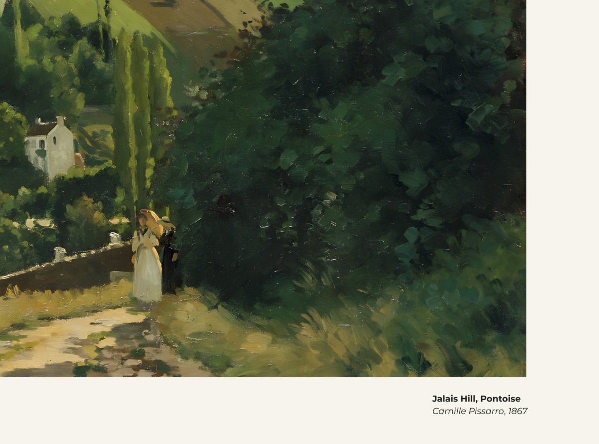 Colline de Jalais, Pontoise – Camille Pissarro, avec légende titre et artiste