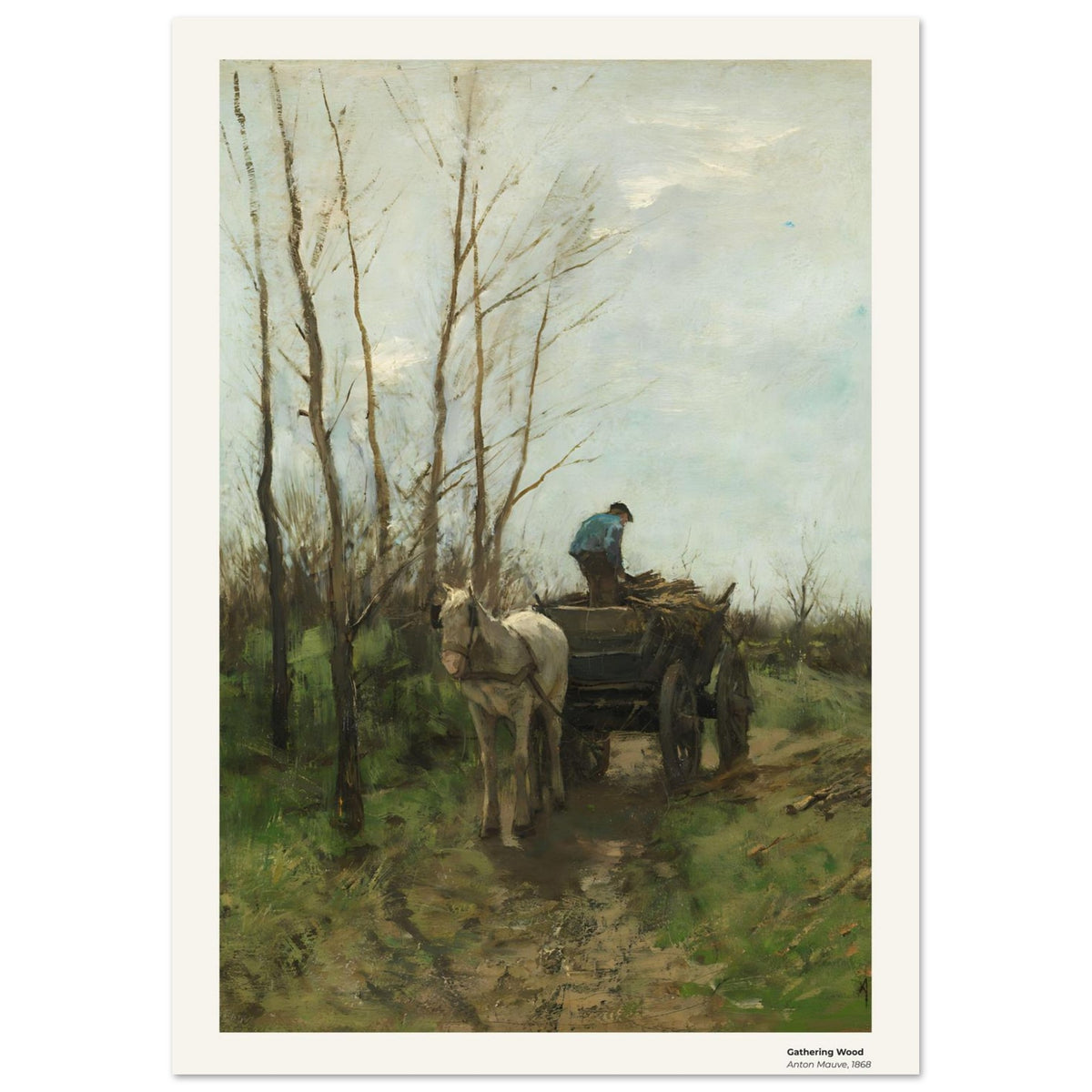Ramasser du bois – Anton Mauve, détail de la reproduction